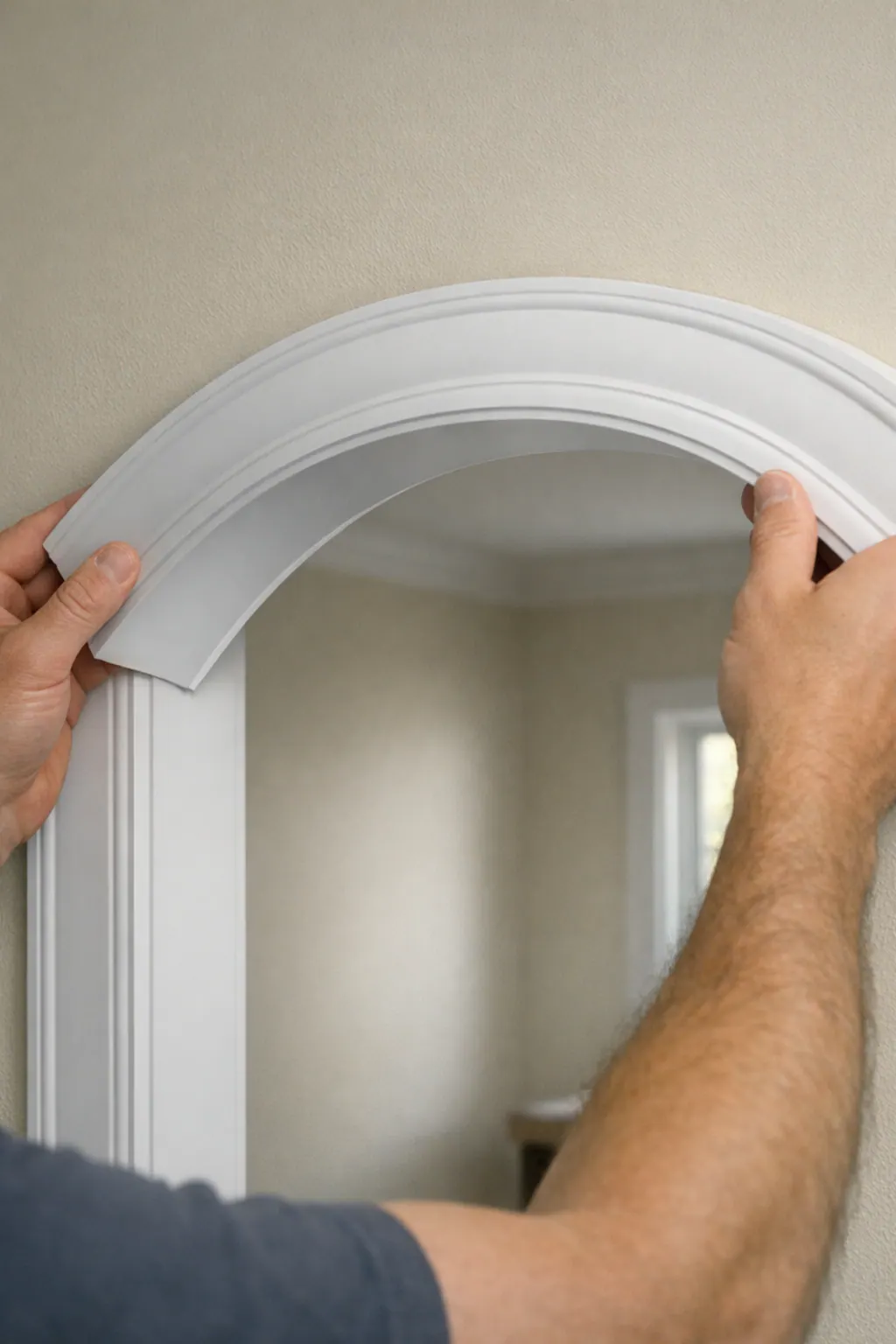 Flexible moulding following a smooth arch