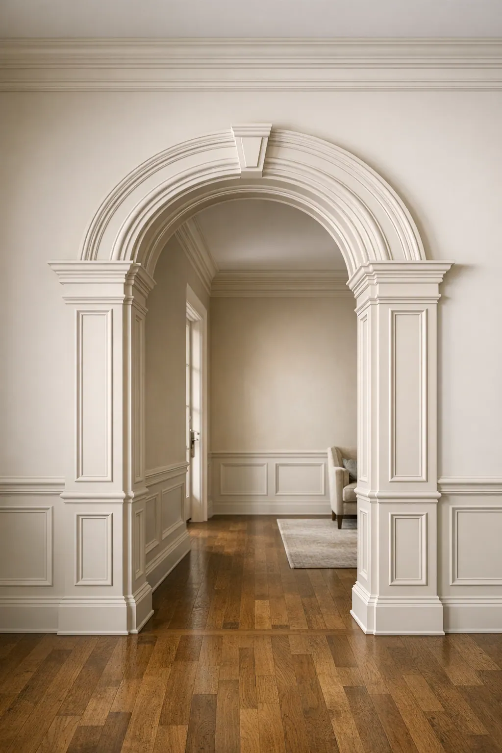 Decorative passageway trim with panels