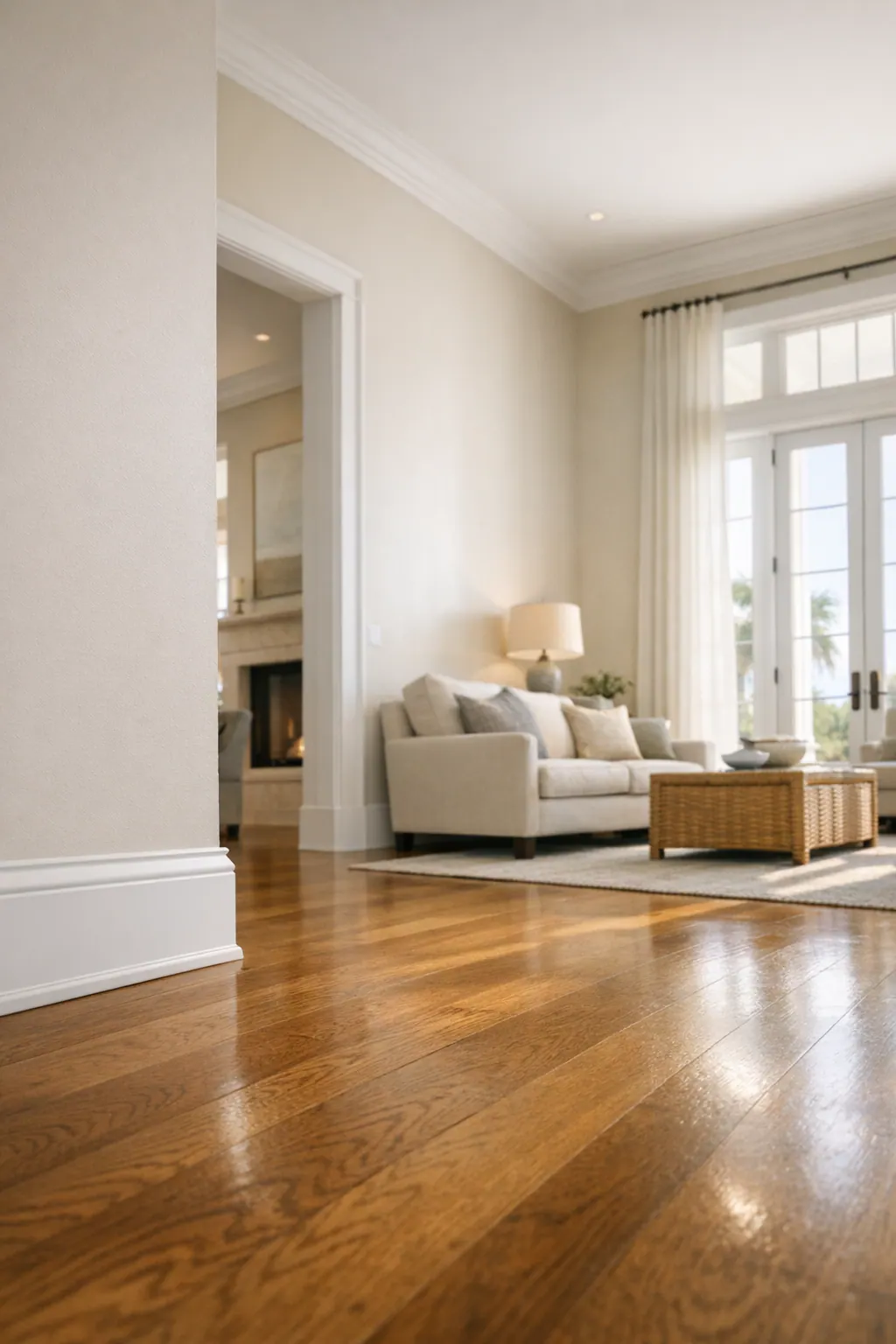 Baseboard Scale in a High-Ceiling Room