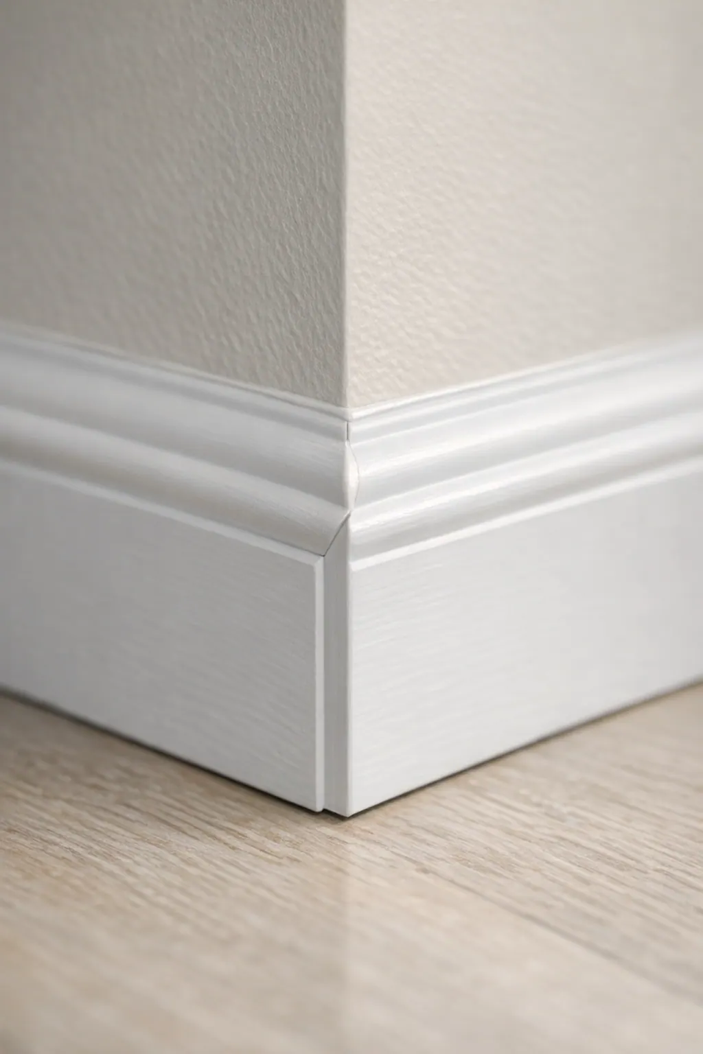 Supporting 3 Clean Mitered Baseboard Corner