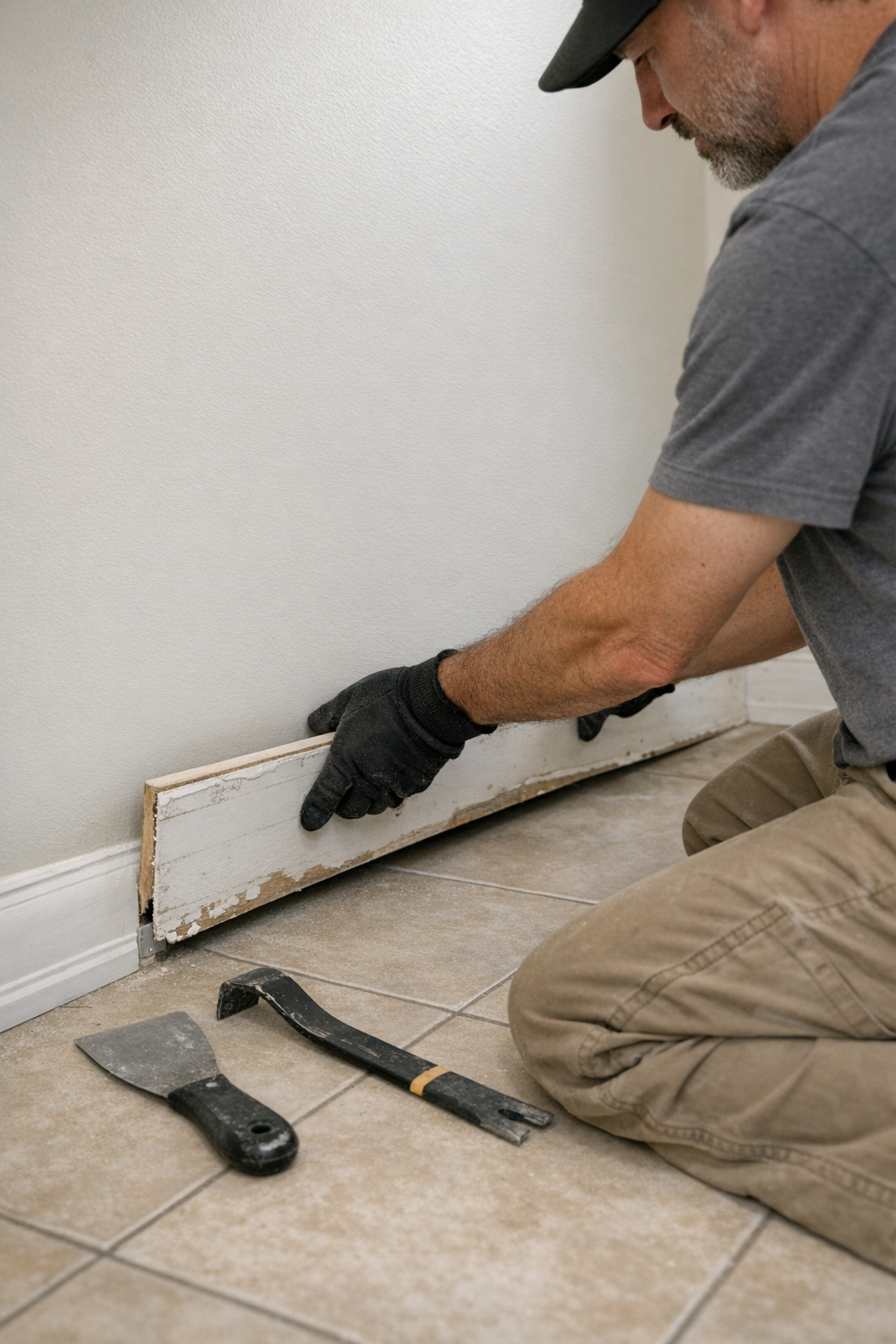 Removing Old Damaged Trim