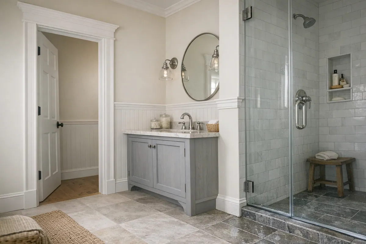 Casing, beadboard, and vanity trim splash zones