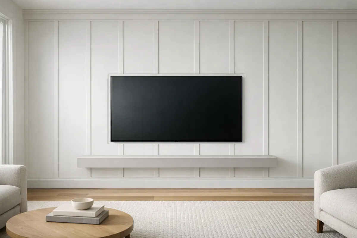 Balanced Board and Batten TV Wall