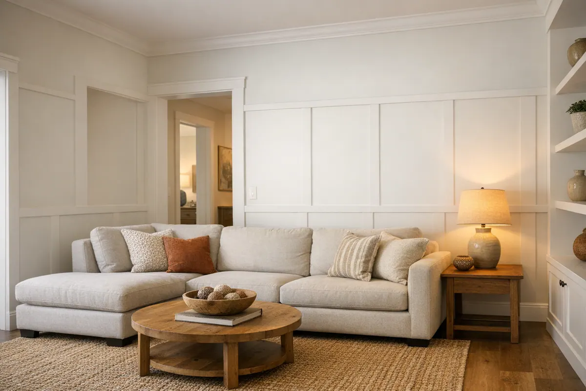 Custom Layout for an Interrupted Sofa Wall