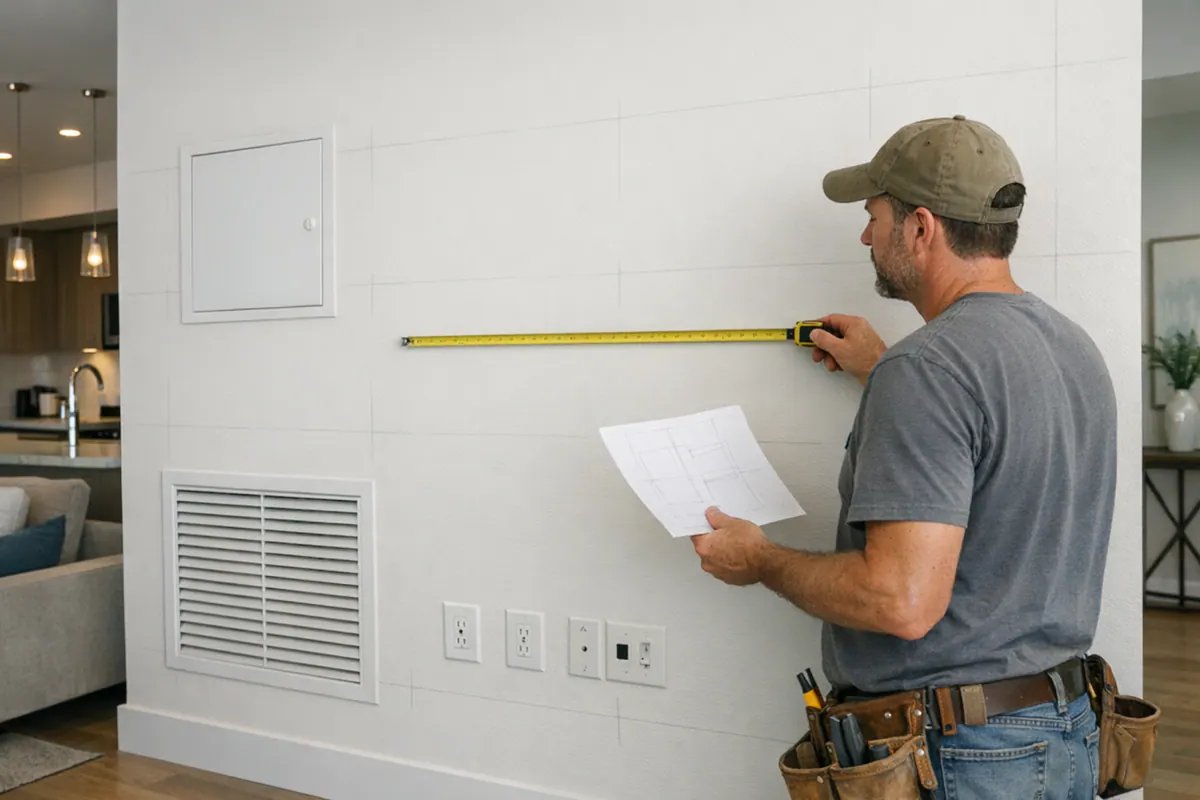 Condo Wall Planning Around Utilities