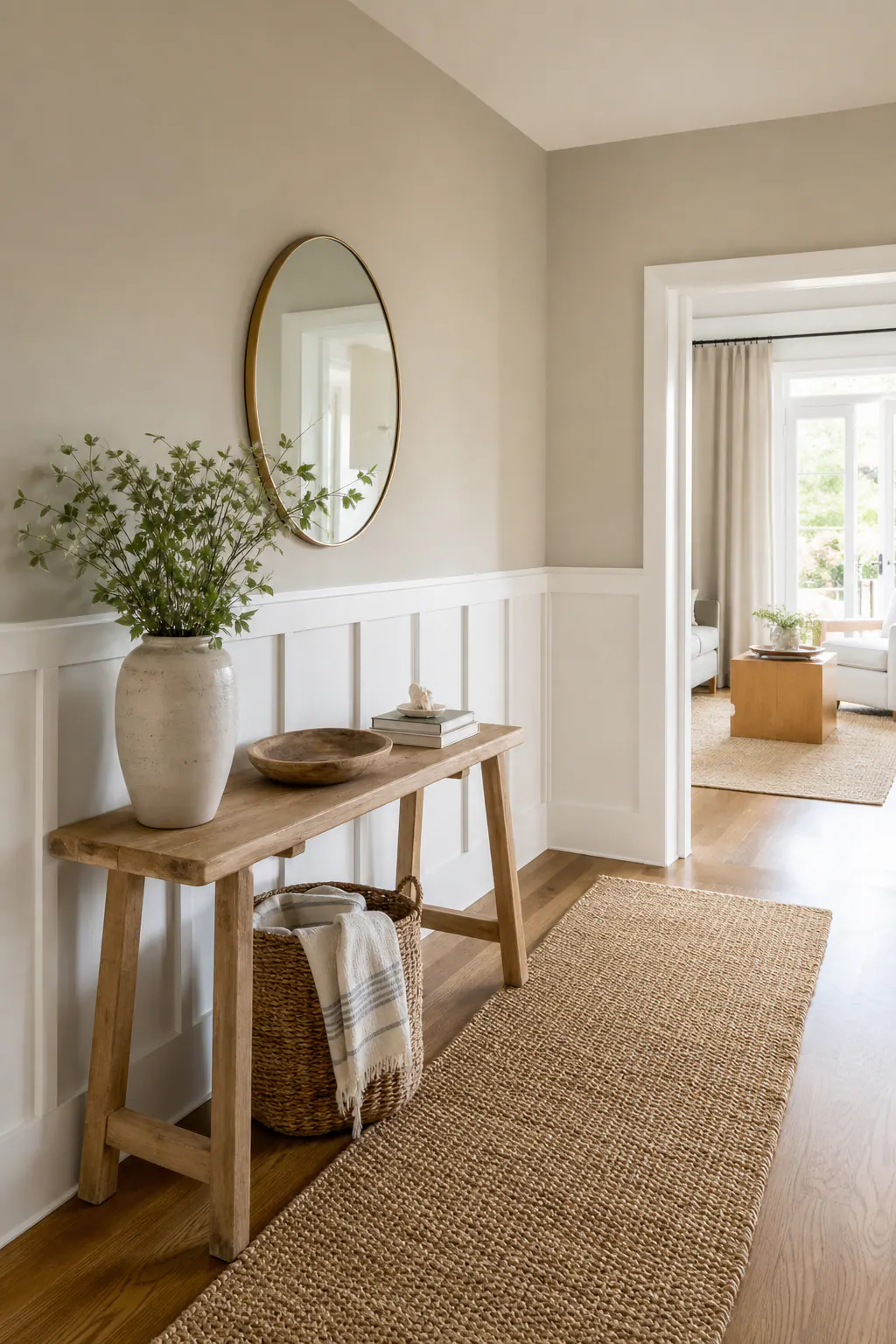 Chair-Rail-Height Entryway Treatment