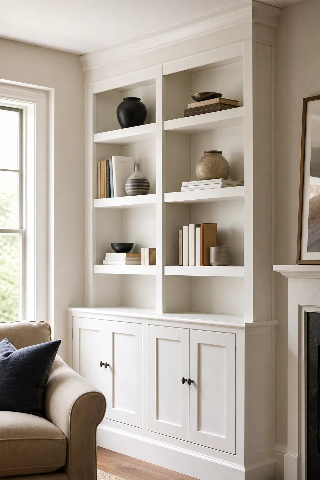 Supporting 2 Built In Bookcase Finish Details