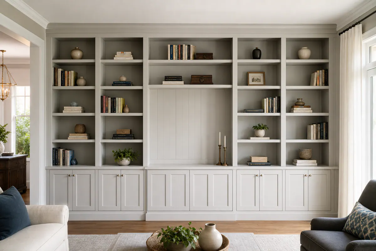 Wall-to-Wall Bookcase Built-In Trim