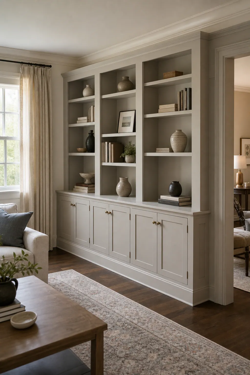 Living Room Built-In With Balanced Trim
