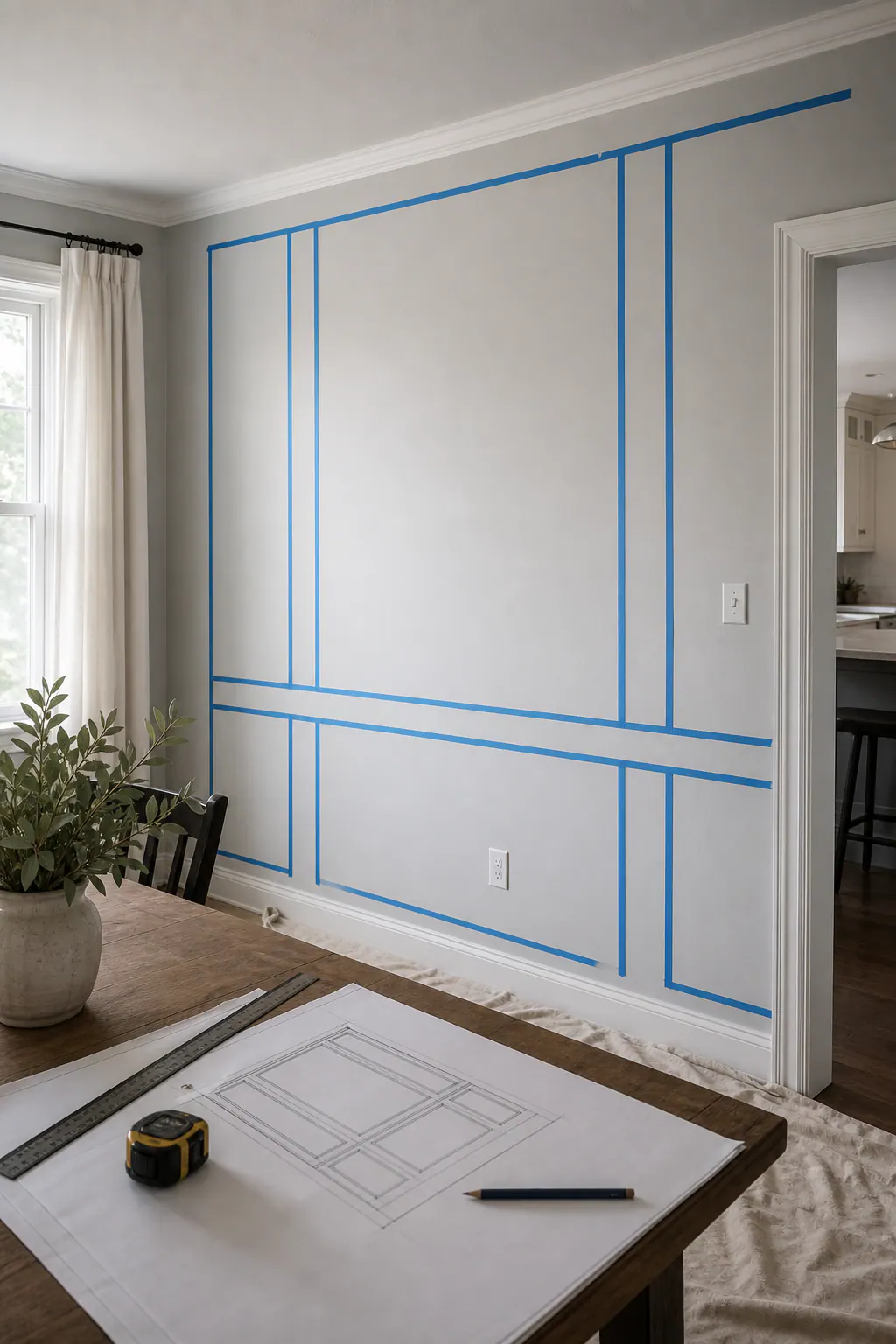 Measured Custom Wall Panel Layout