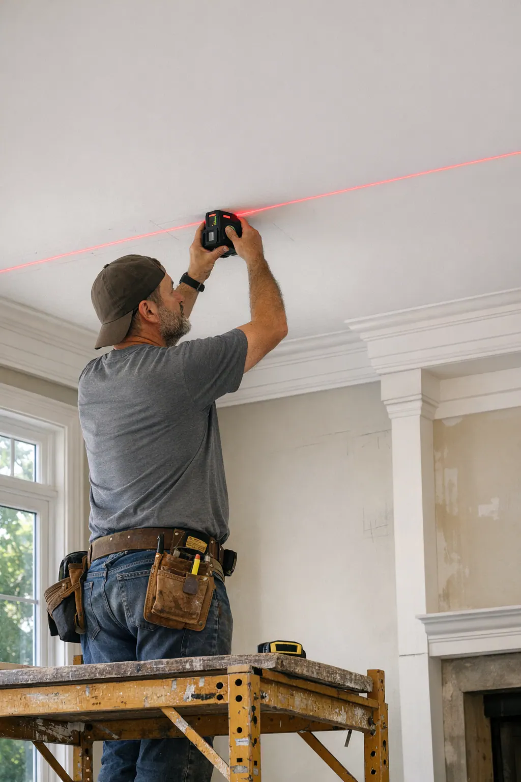 Finish Carpenter Setting the Grid
