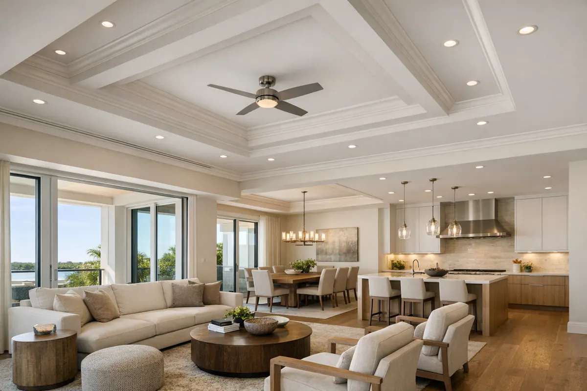 Open-Plan Zones Defined Overhead