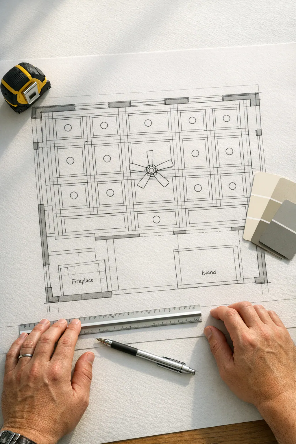 Scaled Ceiling Grid Planning