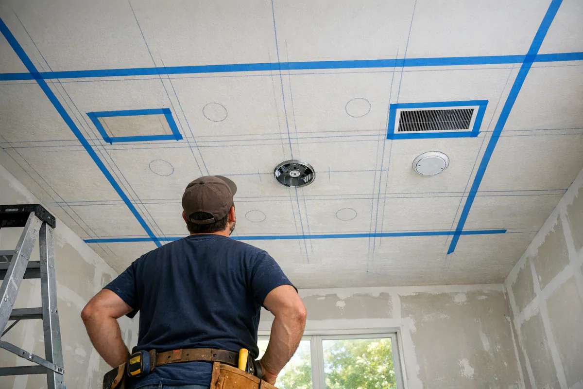 Ceiling Layout Around Fan and Vents
