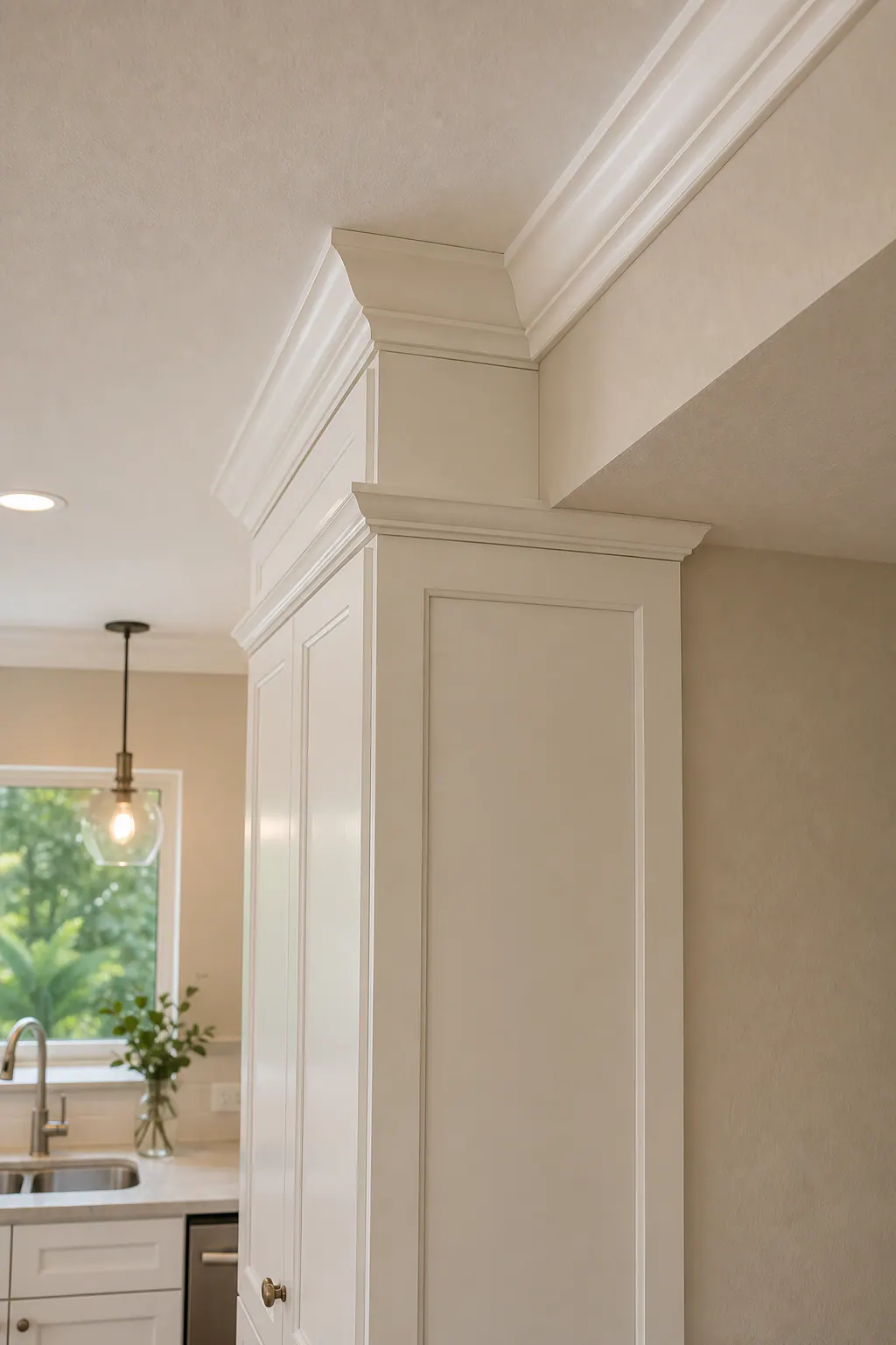 Supporting 3 Crown Molding Transition At Kitc