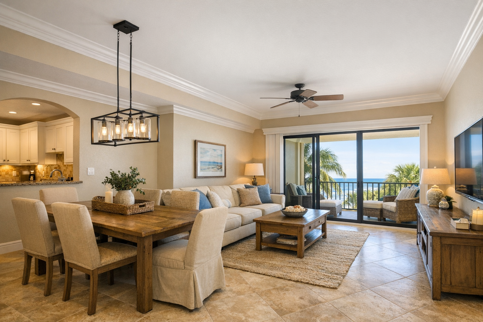 Open Living and Dining Ceiling Line
