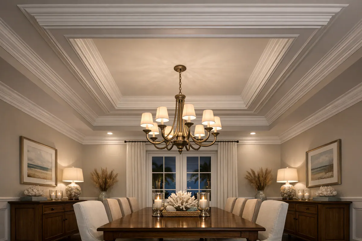 Supporting 4 Tray Ceiling Crown Molding