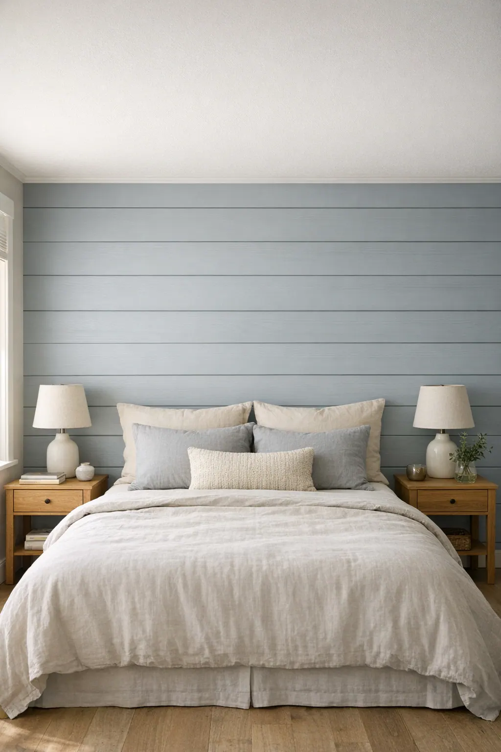 Horizontal Shiplap Bedroom Wall