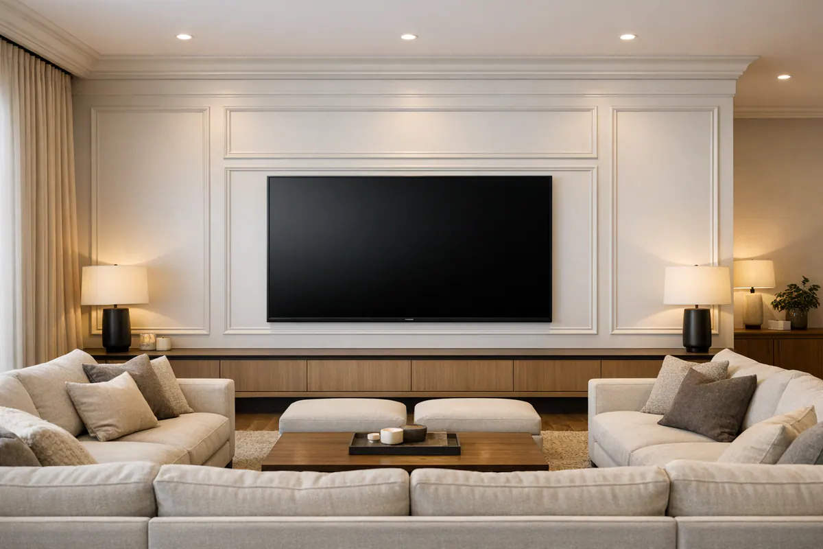 TV Wall With Intentional Alignment