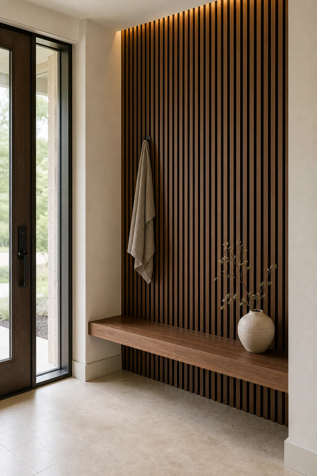 Contemporary Slat Wall Entryway