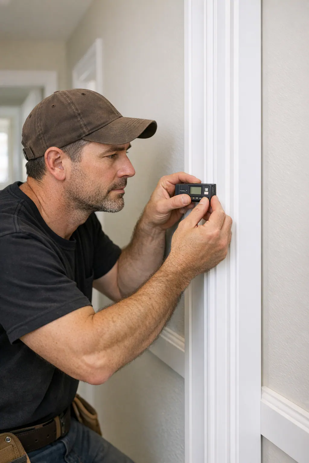 Carpenter Checking Trim Reveal