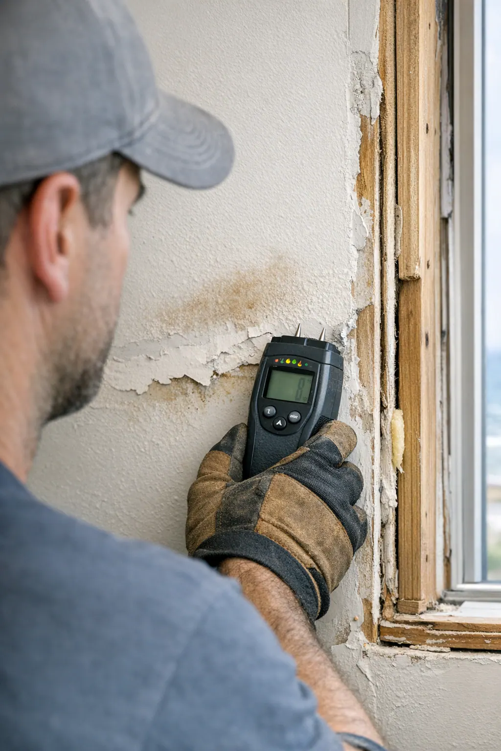 Inspecting Moisture-Affected Window Opening