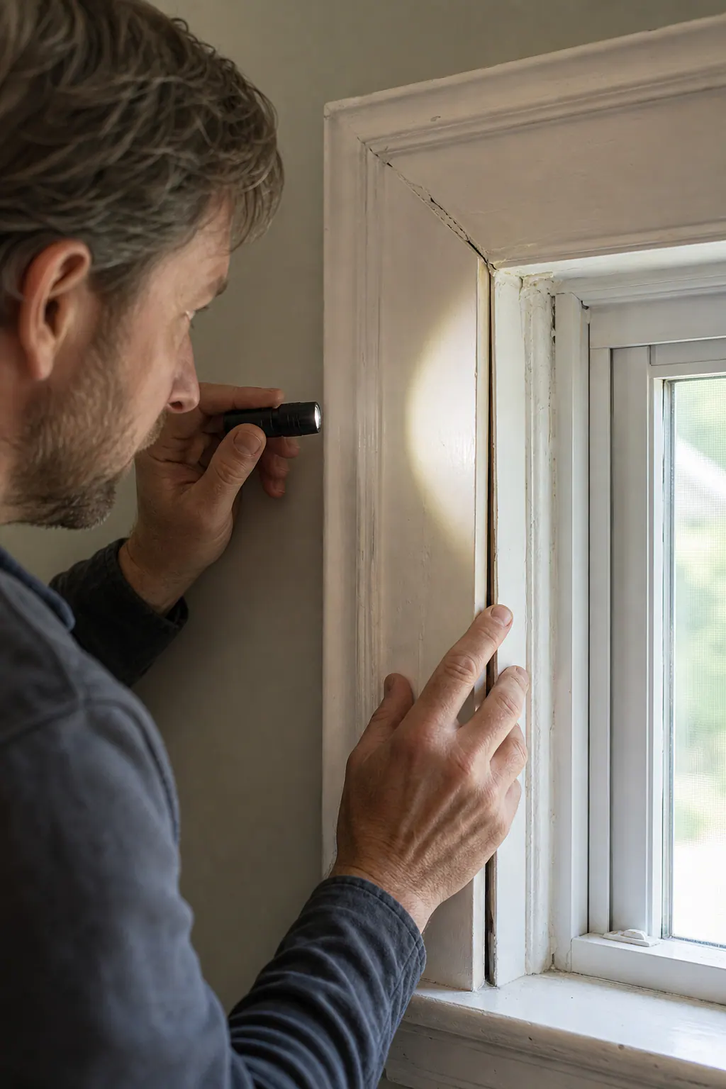 Inspecting a Damaged Window Surround