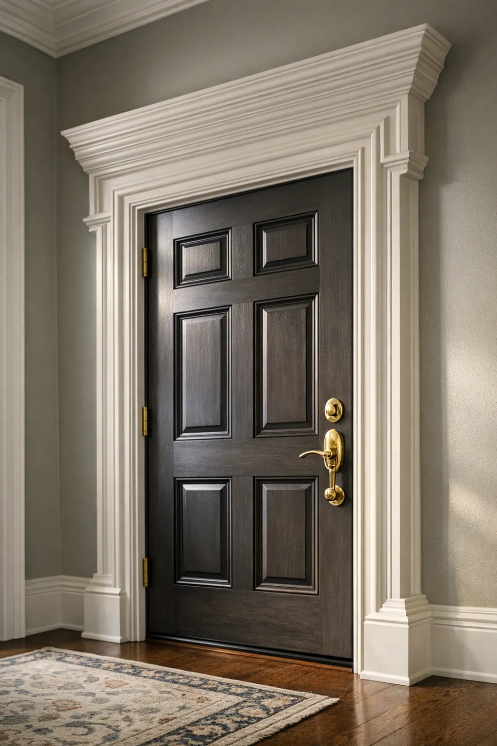 Upgraded front door casing