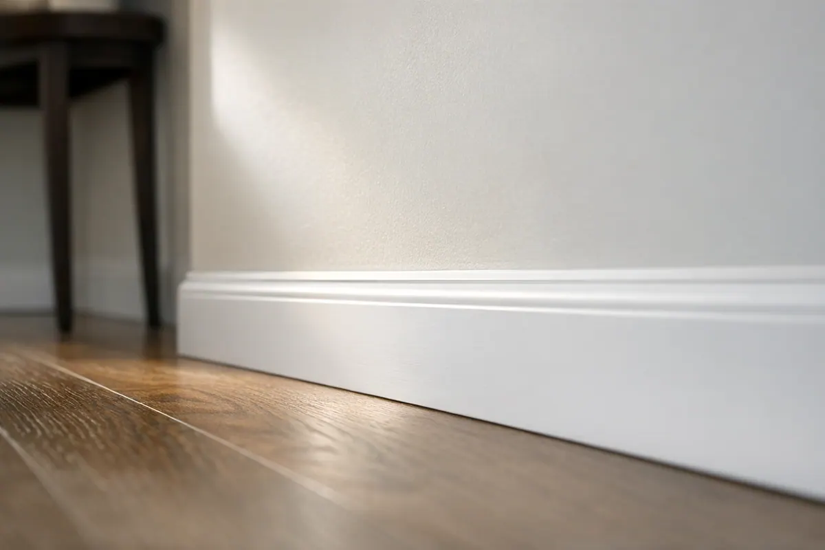 Baseboard upgrade in compact foyer