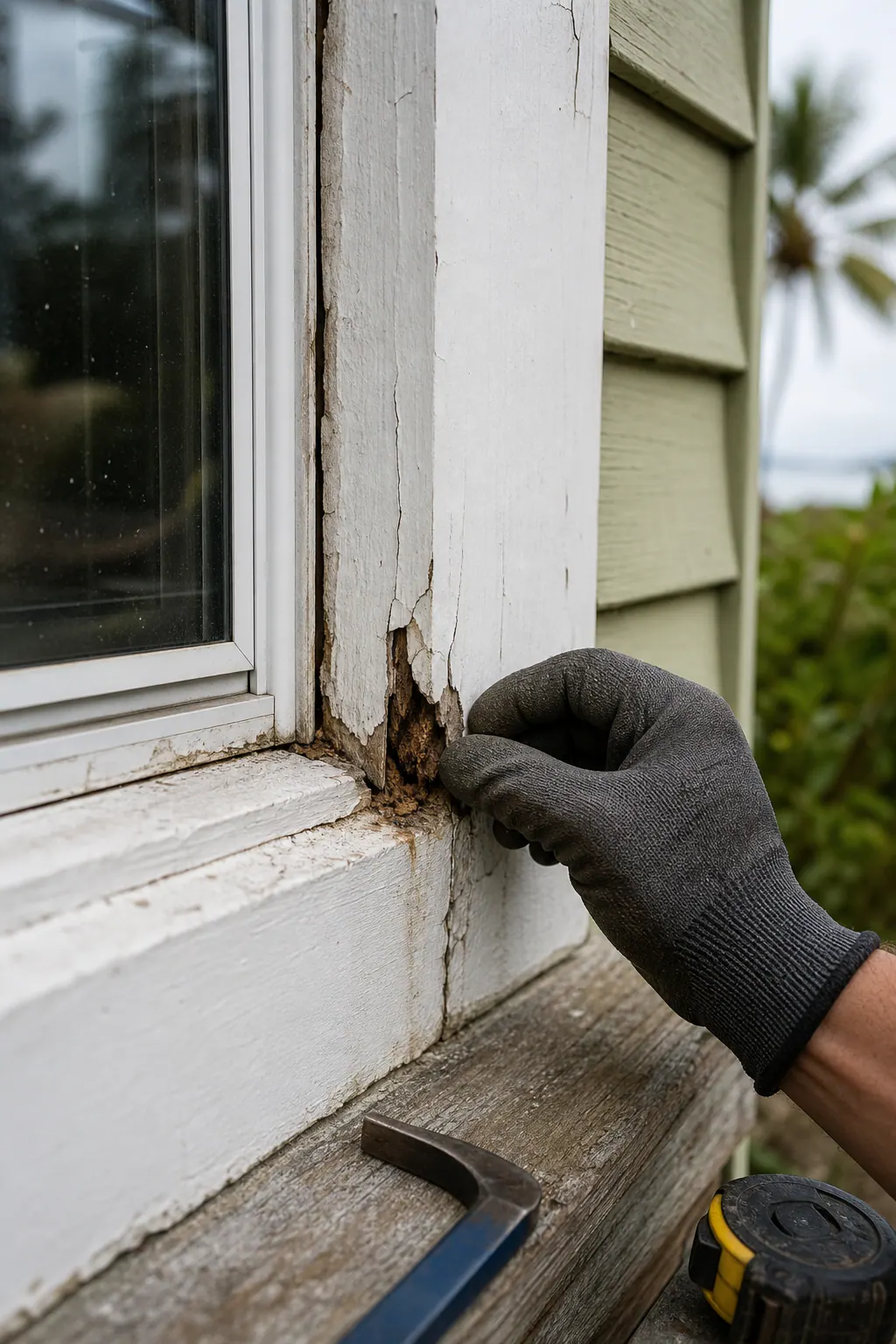 Supporting 2 Close Inspection Of Rotted Windo