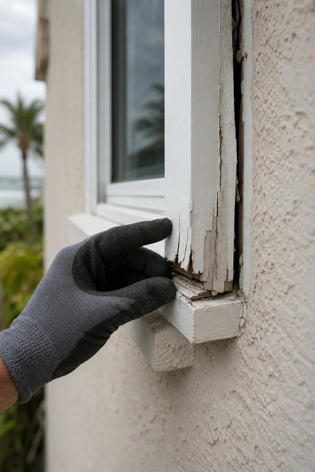 Supporting 2 Inspecting Water Damaged Window