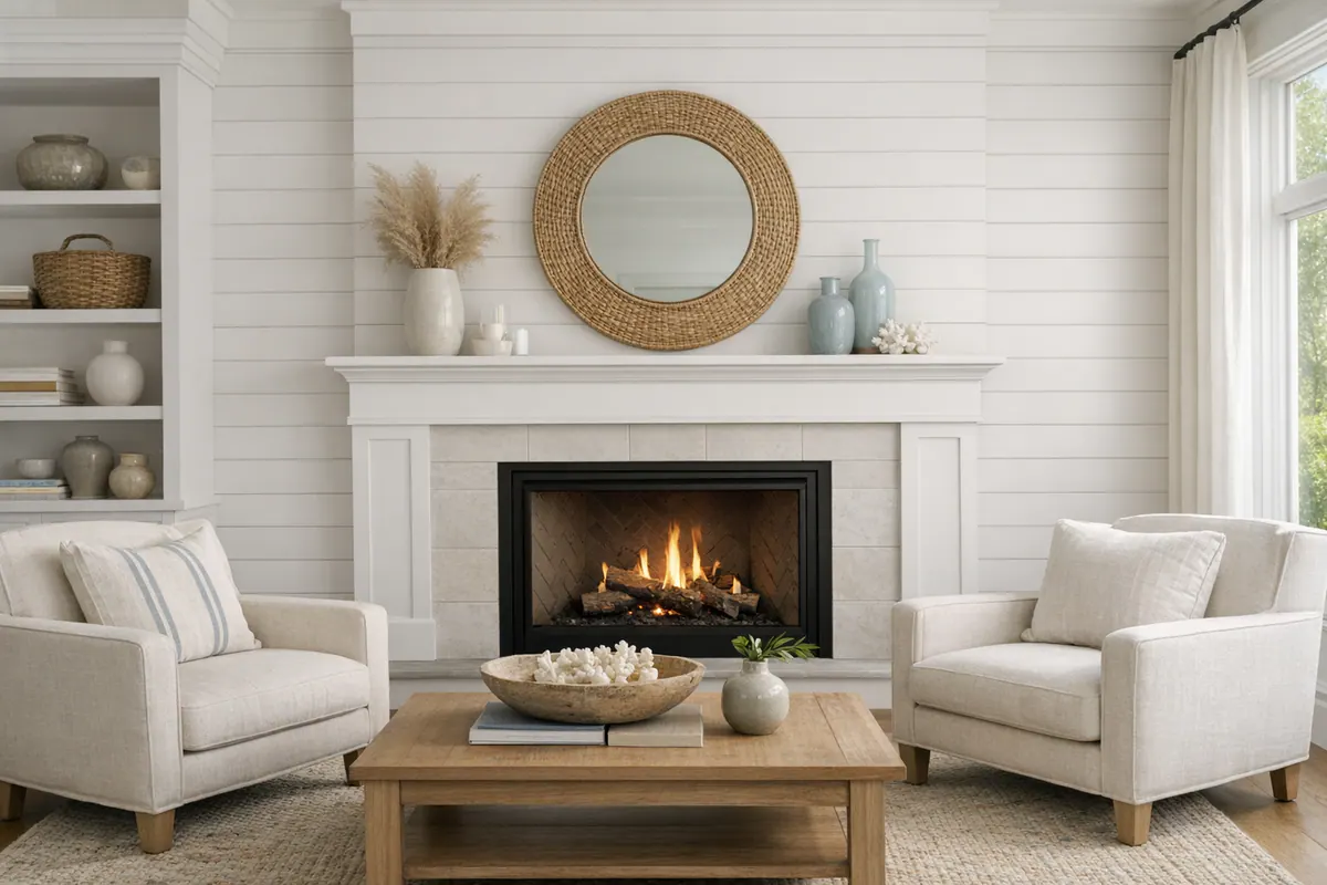 Shiplap Fireplace Feature Wall