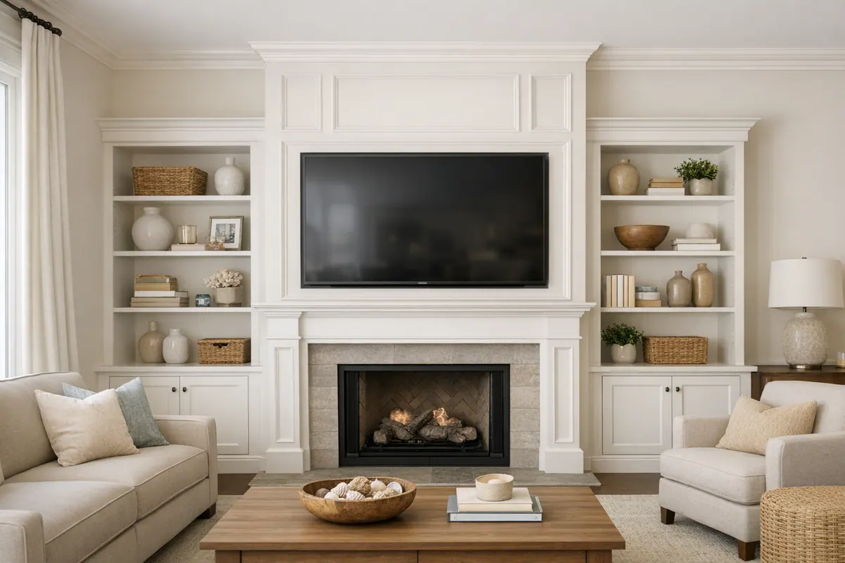 Overmantel TV Frame and Built-Ins