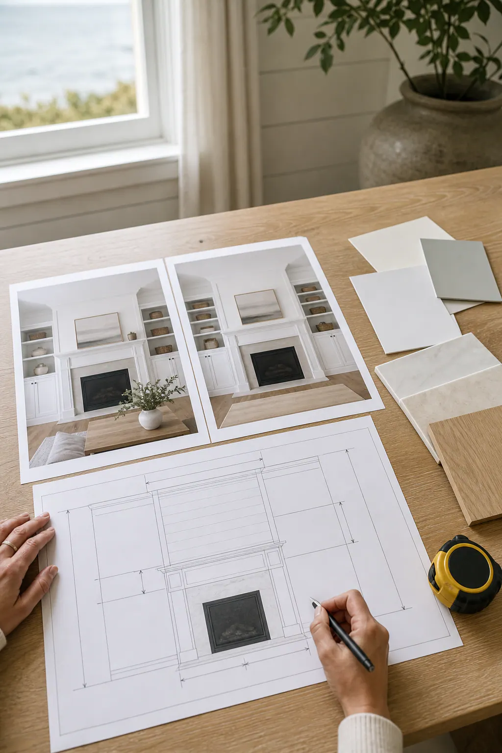 Measured Fireplace Wall Design