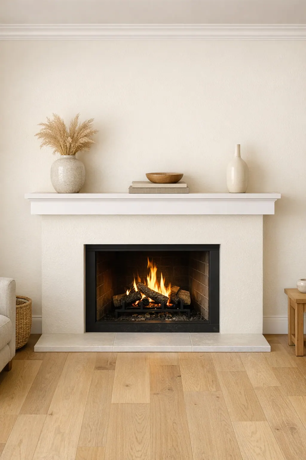 Simple Mantel Shelf on a Narrow Wall
