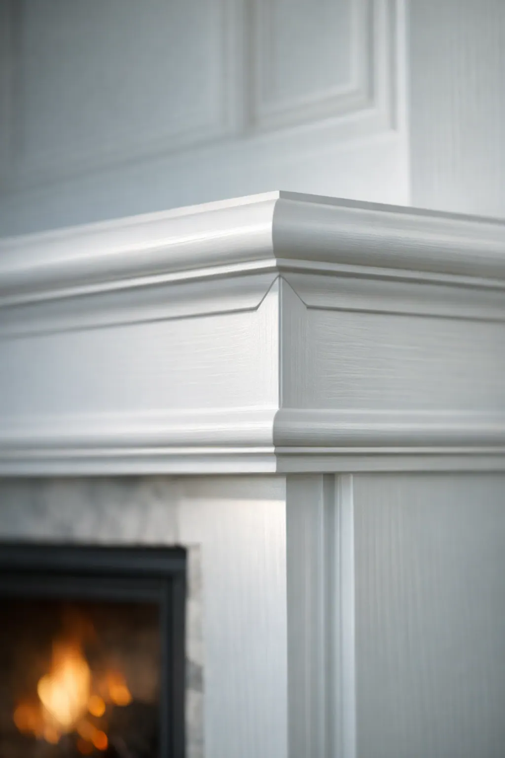 Clean Mitered Mantel Corner