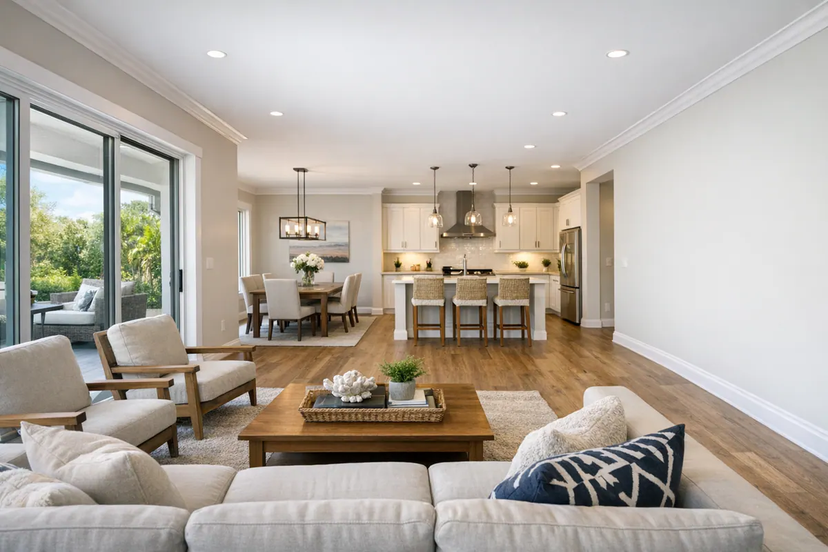 Open floor plan sightlines