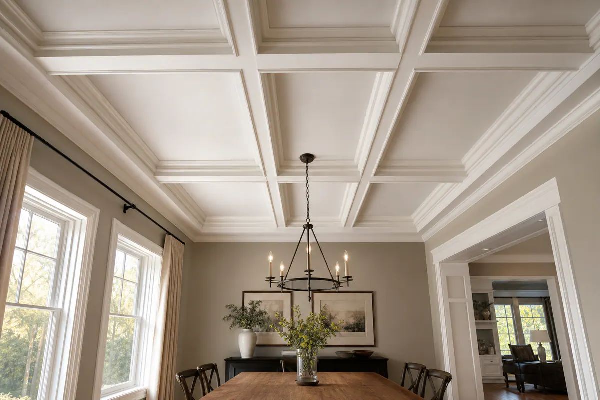 Custom Coffered Dining Room Ceiling
