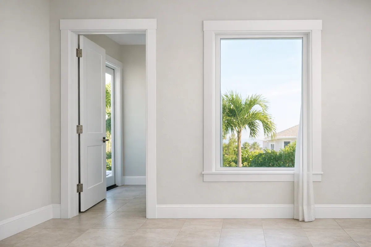 Square Casing Around Door and Window