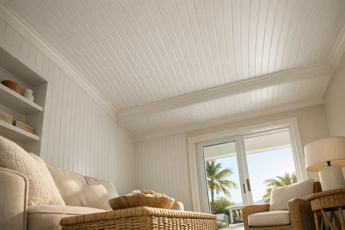 Vertical Paneling Ceiling Transition
