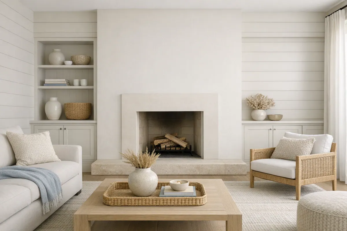 Integrated Fireplace Wall Finish