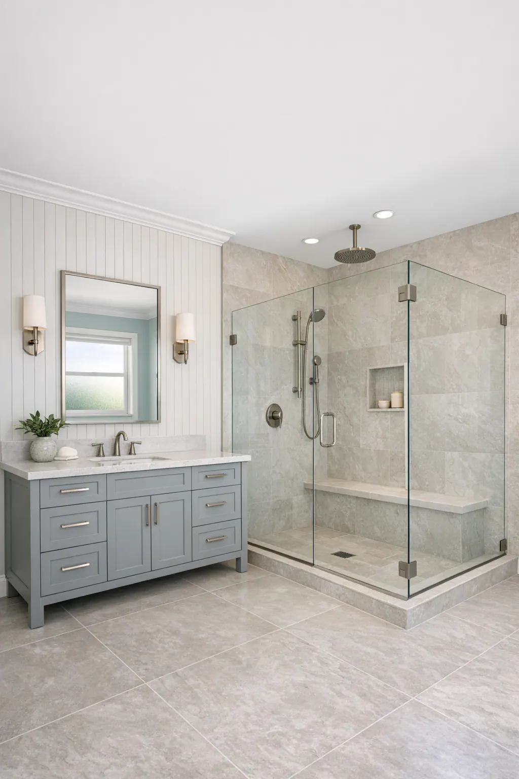 Moisture-Aware Bathroom Shiplap Feature