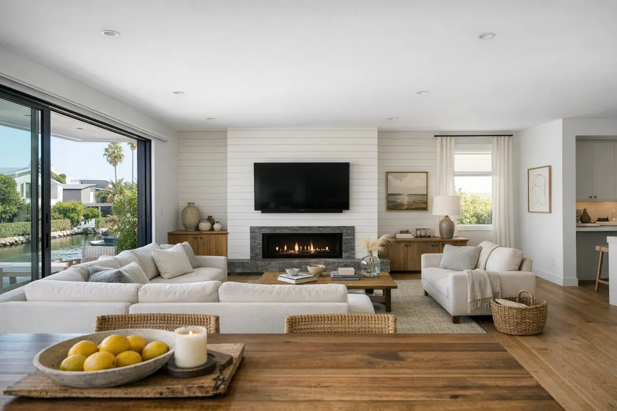 Focused Fireplace Accent Wall