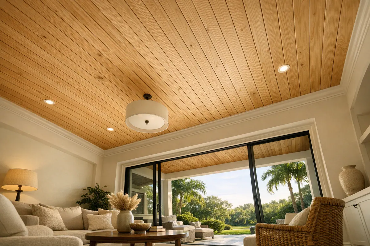 Natural Wood Ceiling Warmth
