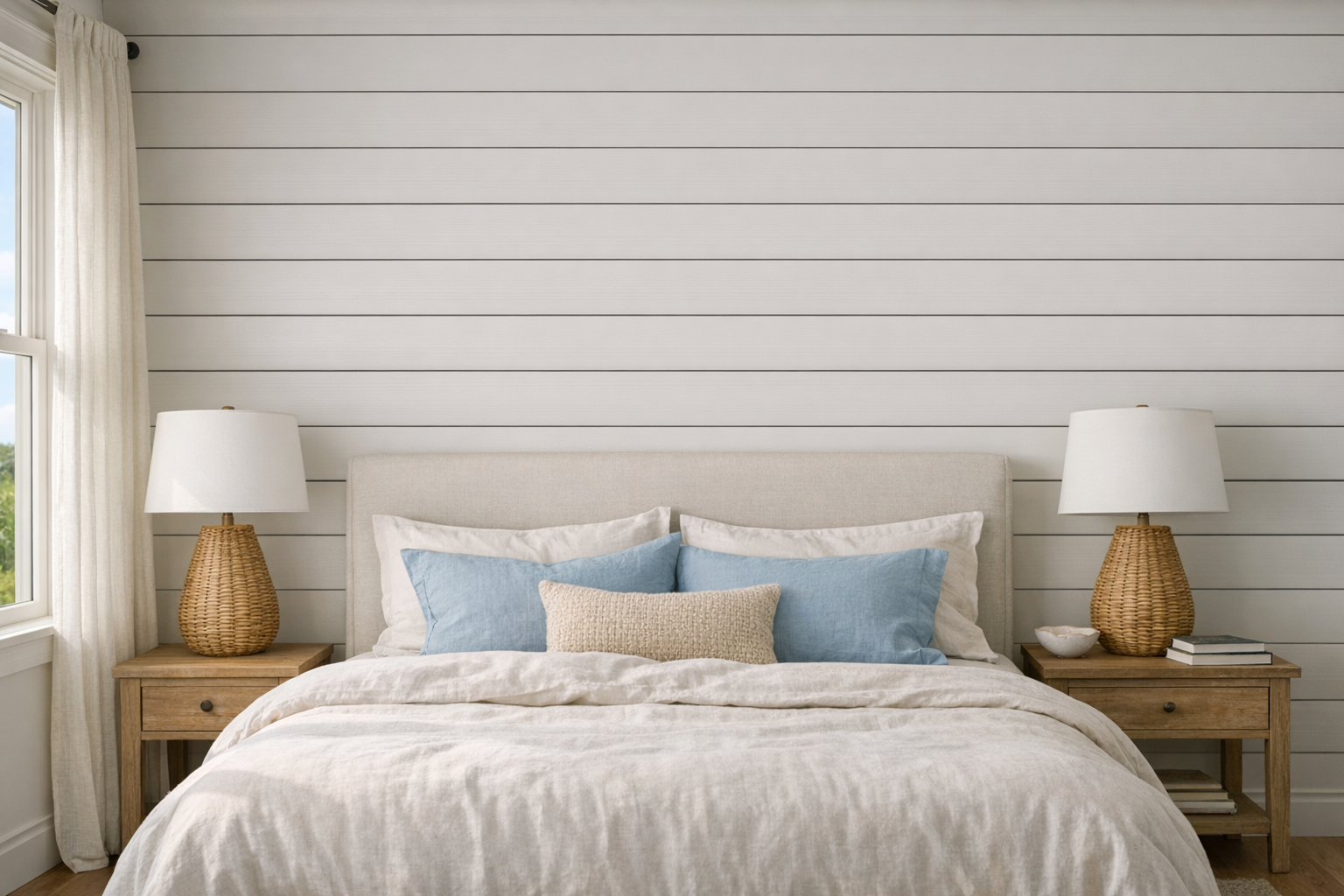 Shiplap Shadow Lines in Bedroom