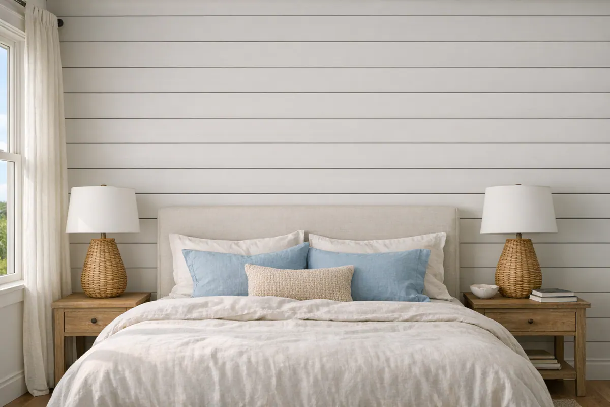 Shiplap Shadow Lines in Bedroom
