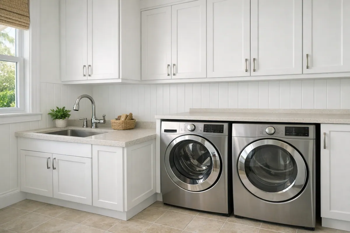 Tongue-and-Groove Clean Plane in Laundry Room