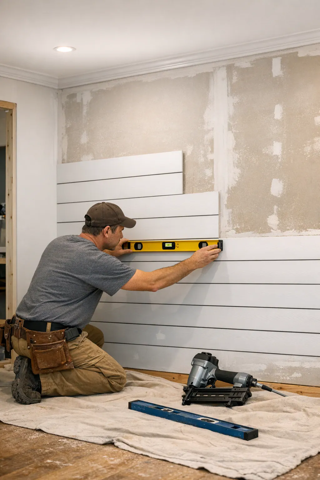 Installer Checking Alignment