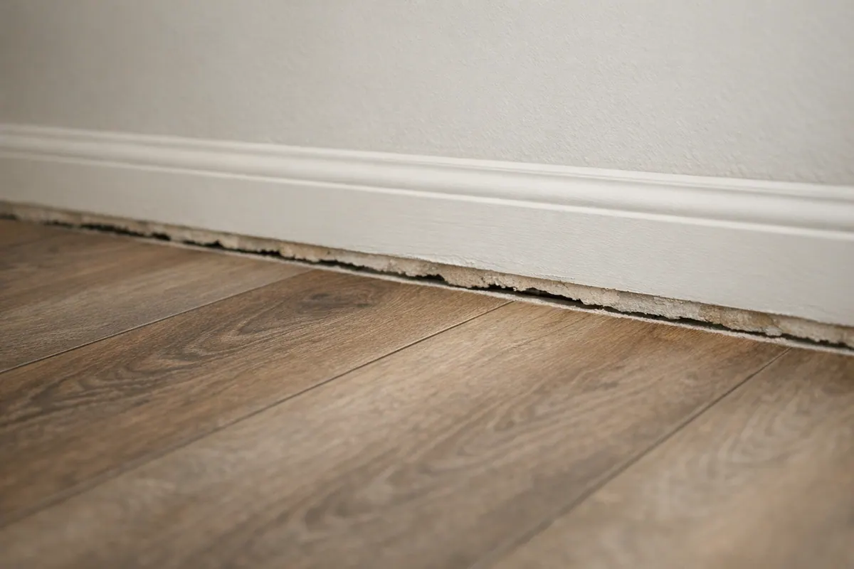 Gap at floor line before trim is added