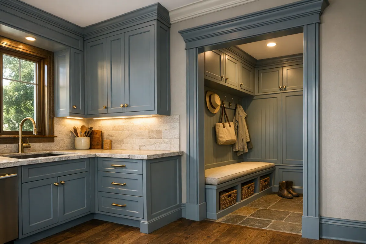 Cabinet-coordinated trim and built-ins